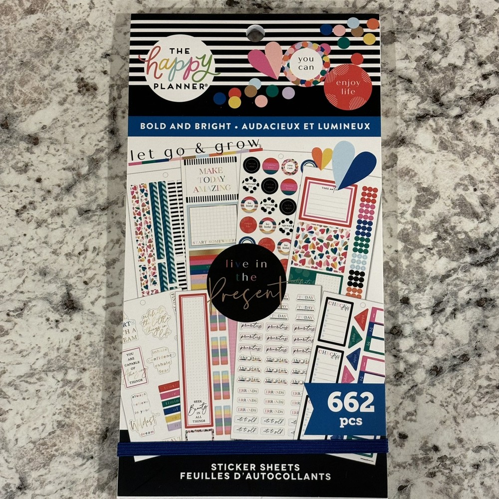 Happy Planner Sticker Book – Bold and Bright 662 Pieces