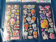 Cute and cool puffy sticker sheets you choose.manga,cartoon,disney,hello kitty