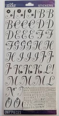Black Dorchester Medium Alphabet Letters & Numbers Scrapbooking Stickers Sticko