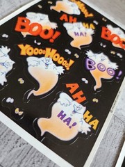 Vintage Halloween Ghost Stickers Heartline Hallmark Scrapbook New 2 Sheets #48