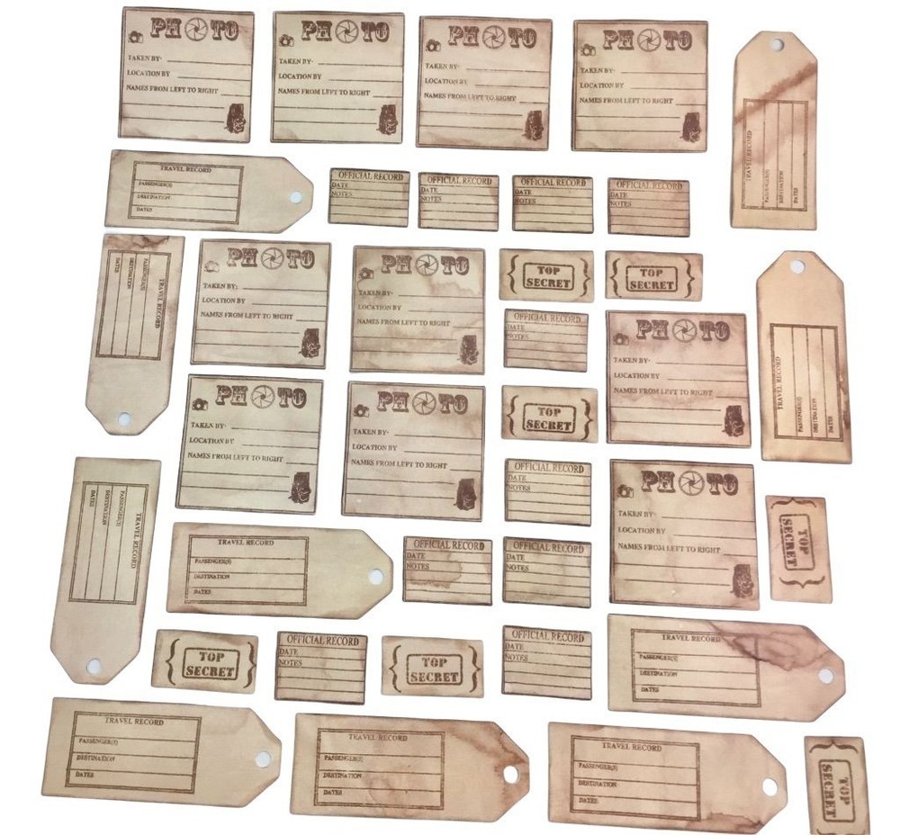 Rustic Kraft Paper Tags For Crafts Scrapbooking 36 Pcs Photo Travel Labels MQ