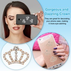 60Pcs Crown Charms 1.3″ x 0.98″ Mini Metal Rhinestone Crown Gold