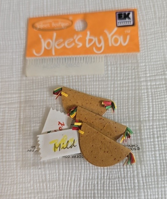 RARE Tacos & Hot Sauce Jolee’s By You Mini Scrapbooking Embelishments