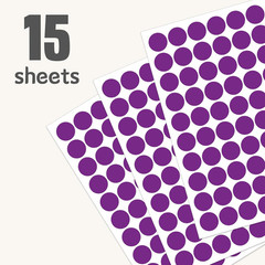 1″ Purple Dot Stickers 1050 PCS round Circle Stickers Colored Coding Labels