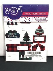 BiGDoT Christmas Gifts TO & FROM Sticker Labels Red & Green Plaid 10 Pages