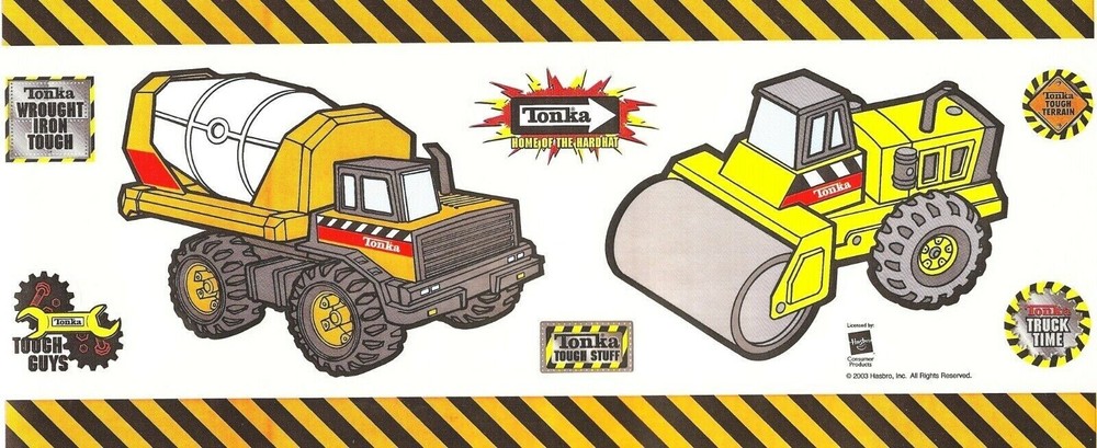Tonka Tough Toys Cement Mixer Bulldozer Construction Road Sandylion Stickers