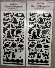 2 RARE Stampendous! Class a’Peel HALLOWEEN BLACK CATS/BATS/WITCH HATS Stickers
