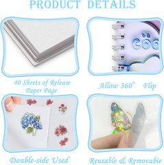 Reusable Sticker Collecting Book with Puffy Cover, A5 Size with 40 Sheets Releas