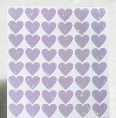 Purple Glitter Heart Stickers! – Choose a Size!