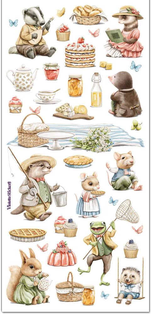 Violette Stickers Garden Picnic Animal Critters Crafts Planner Supply Scrapbook