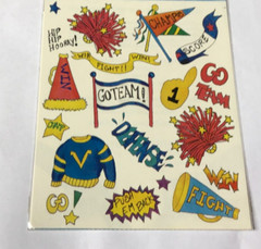 4 X 6″ NRN DESIGNS STICKERS: «GO TEAM GO CHEER CHEERLEADER
