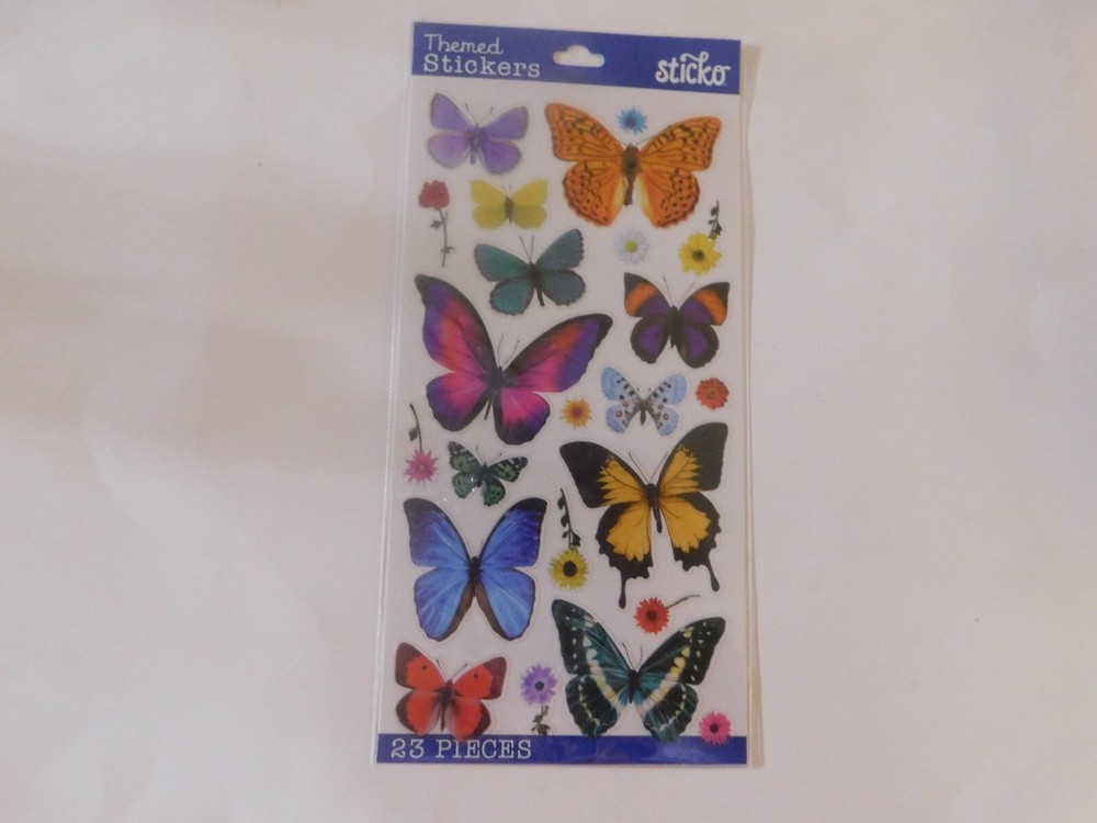 Sticko themed stickers Photoreal Butterfly stickers 23 pieces
