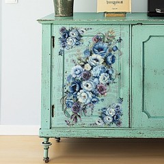 OLYCRAFT 3pcs/Set Cosmic Roses Rub on Transfers for Furniture and Rose