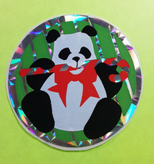 vintage 80’s Diffraction Co. prism panda large sticker 2.5″