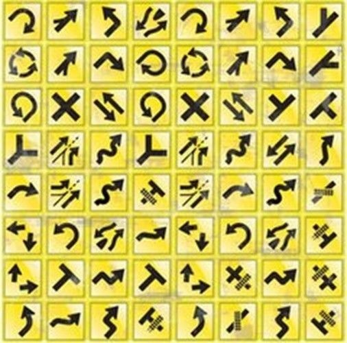 Reminisce Road Signs Die-Cut Stickers: Yellow Arrows