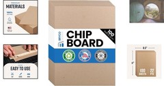100 Sheets of 8.5″ x 11″ Chipboard – Perfect for DIY Projects and Shipping