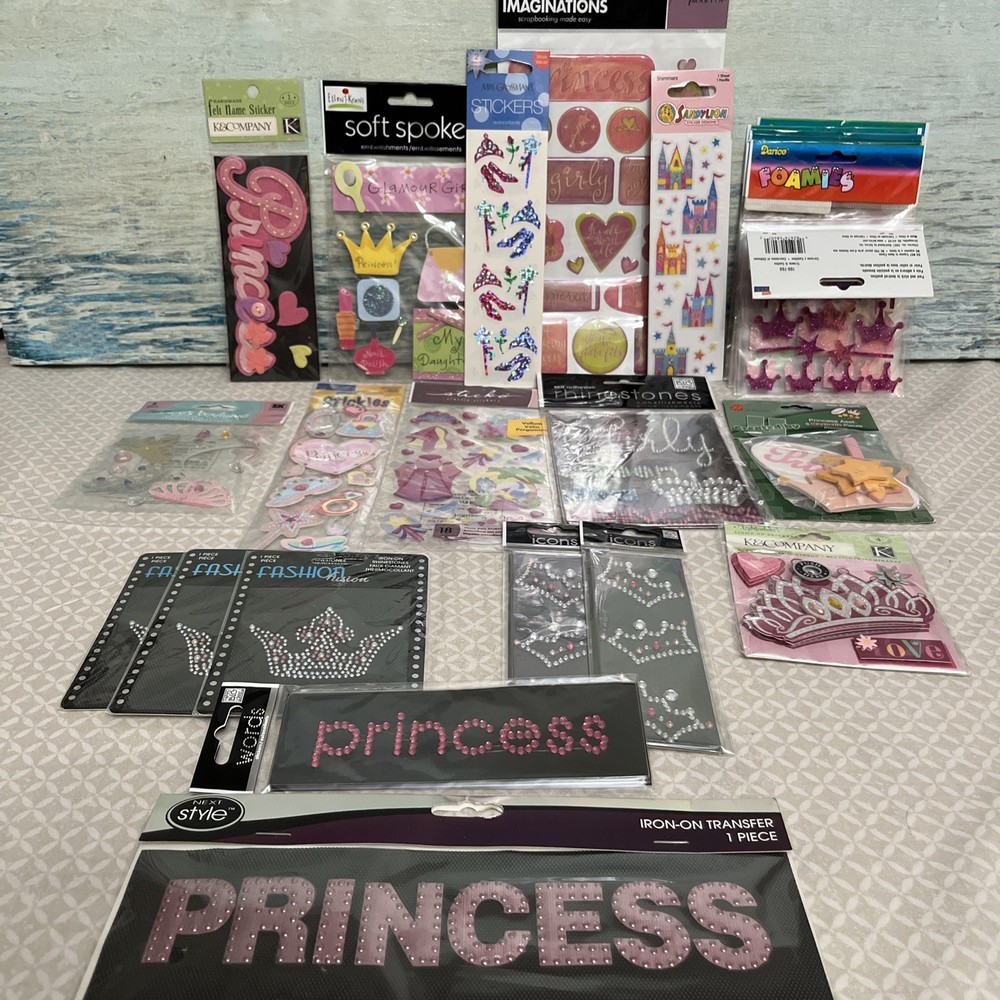 Princess Stickers & Magnet For Scrapbooking Lot Of 25