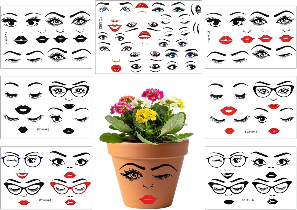 7 Sheets Face Stickers for Crafts, Make a Face Stickers Funny Mouth Eyes Lips