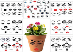 7 Sheets Face Stickers for Crafts, Make a Face Stickers Funny Mouth Eyes Lips