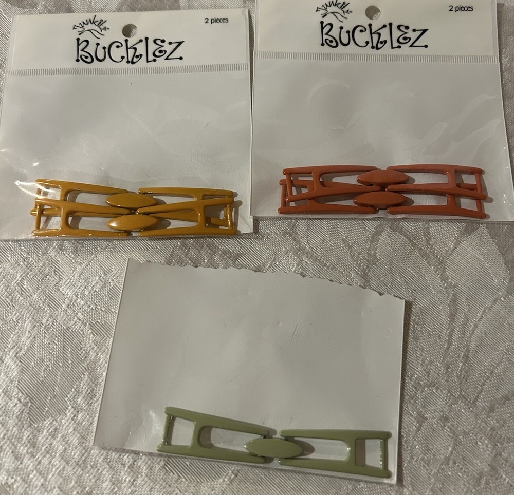 Junkitz BUCKLEZ- MANGO & COPPER (4PC) scrapbook ALBUM CARD JOURNAL MIXED MEDIA