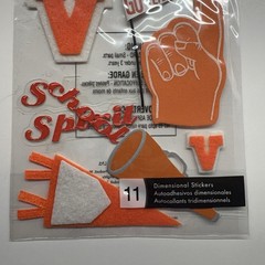 Jolee’s Boutique PEP RALLY 11 Dimensional Stickers School Spirit Orange