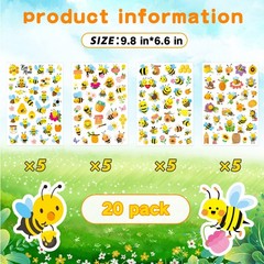 Bumble Bee Stickers Summer Spring Happy Honey Bee Decal Sticker 660 Counts Pa…