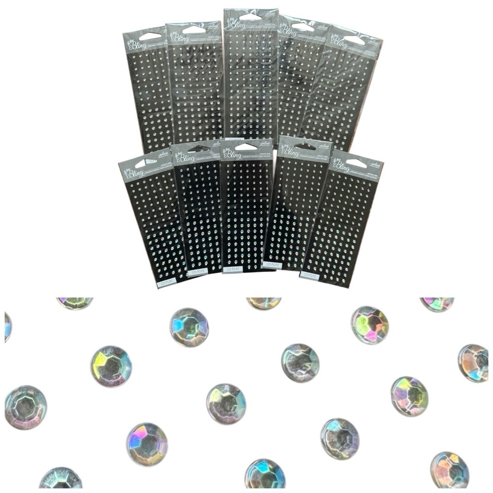 10 Jolee’s Boutique All That Bling Adhesive Sparkly Clear Iridescent Rhinestone