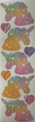 UNICORN W/STARS Stickers(9pc) Heart•Rainbow•Fantasy•Heart •Mystical•Card Making￼