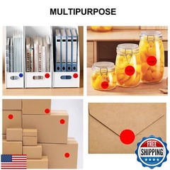 1 Inch Dot Stickers Red Circle Round Coding Labels, Color Sticky Dots Yard Sa