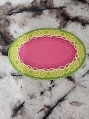 Playmobil Princess Pink & Green Rug Crown Victorian Doll House Oval Carpet