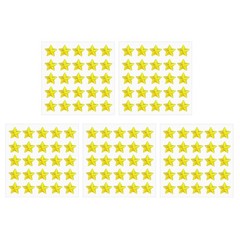 5 Sheet Star Gem Stickers 10mm, Self Adhesive Jewel Sticker Light Yellow