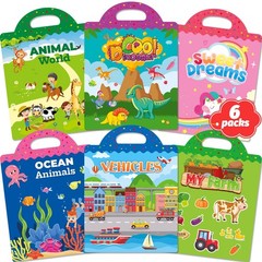 Toddler Reusable Sticker Book for Travel, Craft Activities & Kids Gifts
