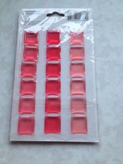 2 SIDES RED/PINK TINTED BUBBLES Acrylic Accents JoAnn Scrap Essentials RD & SQ