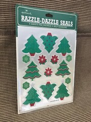 New Sealed VTG 1982 Hallmark Razzle Dazzle Christmas Tree Poinsettia Stickers