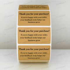 Thank You Stickers White – Feedback Message Small Business Labels | 50 Stickers