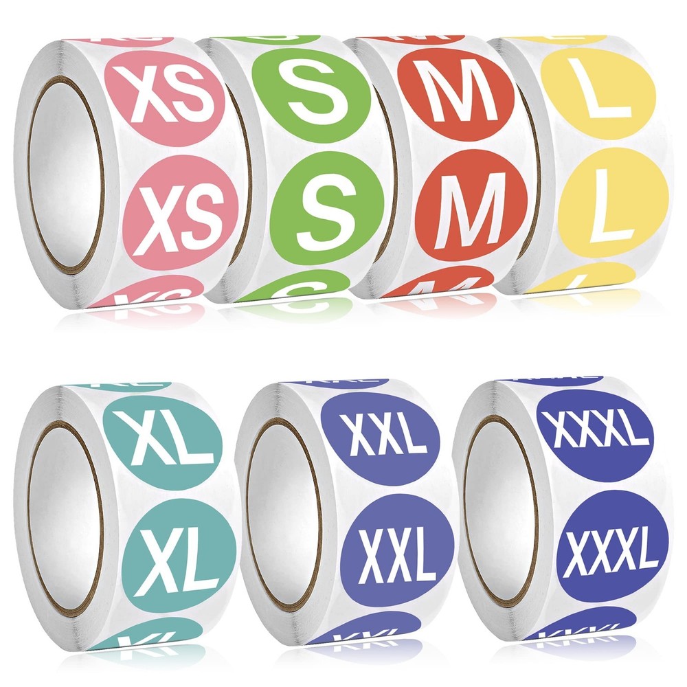 3500 PCS Clothing Size Stickers TShirt Size Labels 1 Inch Round Self Adhesive…