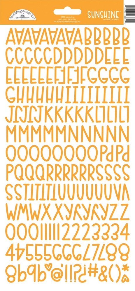 Crafts Doodlebug Sunshine Alphabet Numbers Stickers Capitals Tangerine Orange CS
