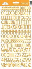 Crafts Doodlebug Sunshine Alphabet Numbers Stickers Capitals Tangerine Orange CS
