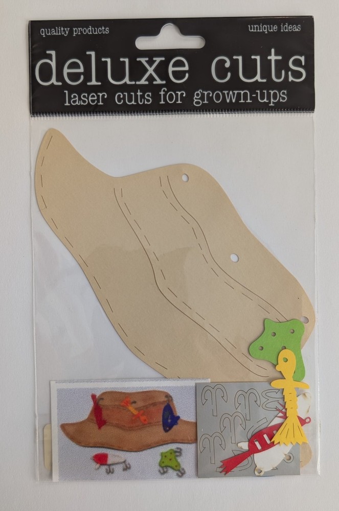 Fishing Hat & Lures Laser Die Cuts Scrapbooking Embellishments By Deluxe Cuts