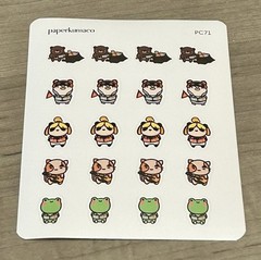 NEW PaperKumaCo Hobby Critters Sticker Sheet Paper Kuma Co PKC Stickers