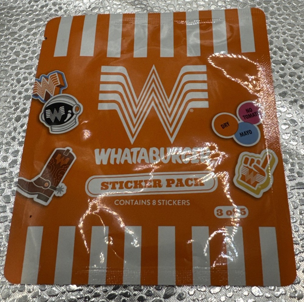 2026 Whataburger Kids Meal Sticker Pack Sealed
