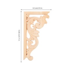 4PCS Antique Wood Applique Unpainted Wood Applique Corner Wood Appliques