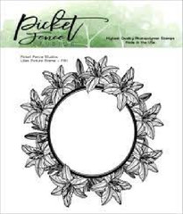 PICKET FENCE – ACRYLIC CLEAR STAMPS – LILLIES PICTURE FRAME