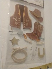 Recollections Signature Western Cowboy Dimensional Stickers – 8pc X Set.
