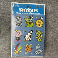 Vintage Space Alien Moon Eureka Retro Teacher Stickers Class Reward