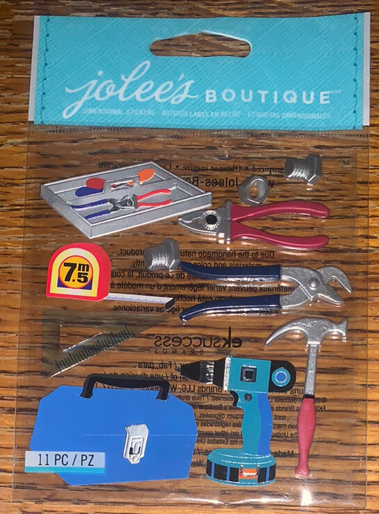 RARE Jolees Tools Bag Hammer Wrench Pliers Screwdriver Handyman Dad Me Fix It 3D