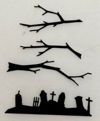 Tim Holtz Halloween Vault Die Cuts * Fright Night * 3 Sets * Black and White