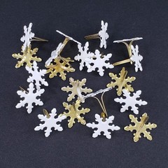 20 White Snowflake Brads Winter Snow Embellishment Paper Crafting Handmade Cards