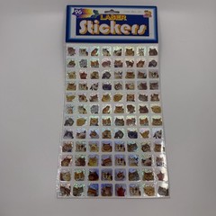 Laser Stickers Lot Of 8 – Hello Kitty (4), Barbie, Birds, Traffic Signs, Cats