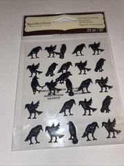 Halloween Stickers Crows Skulls Lot Of 2